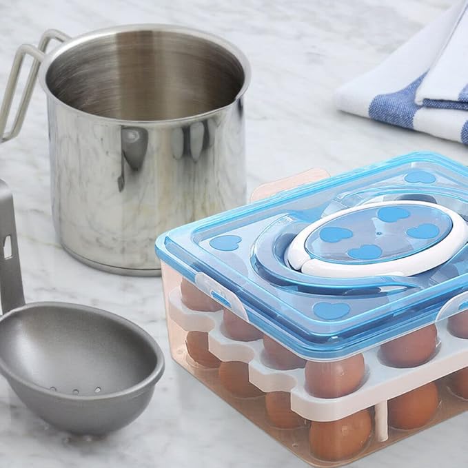 32 Grid Egg Storage Box For - Color: Transperent