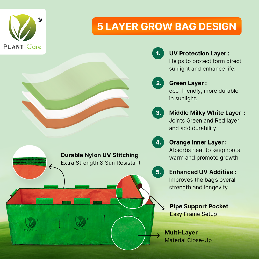 Rectangular Grow Bag 48x15x15 Inch - Advantage: Plant Growth
