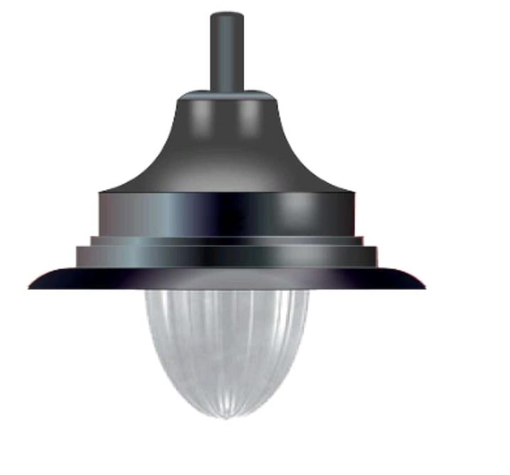 Garden Post Top Light - Color: Dark Gray