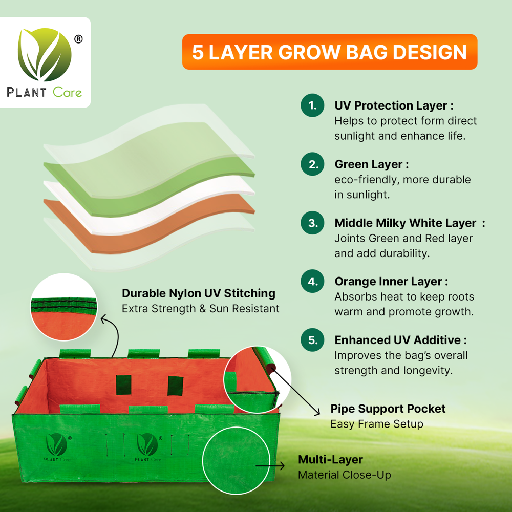 Rectangular Grow Bag 48x24x15 Inch - Advantage: Plant Growth
