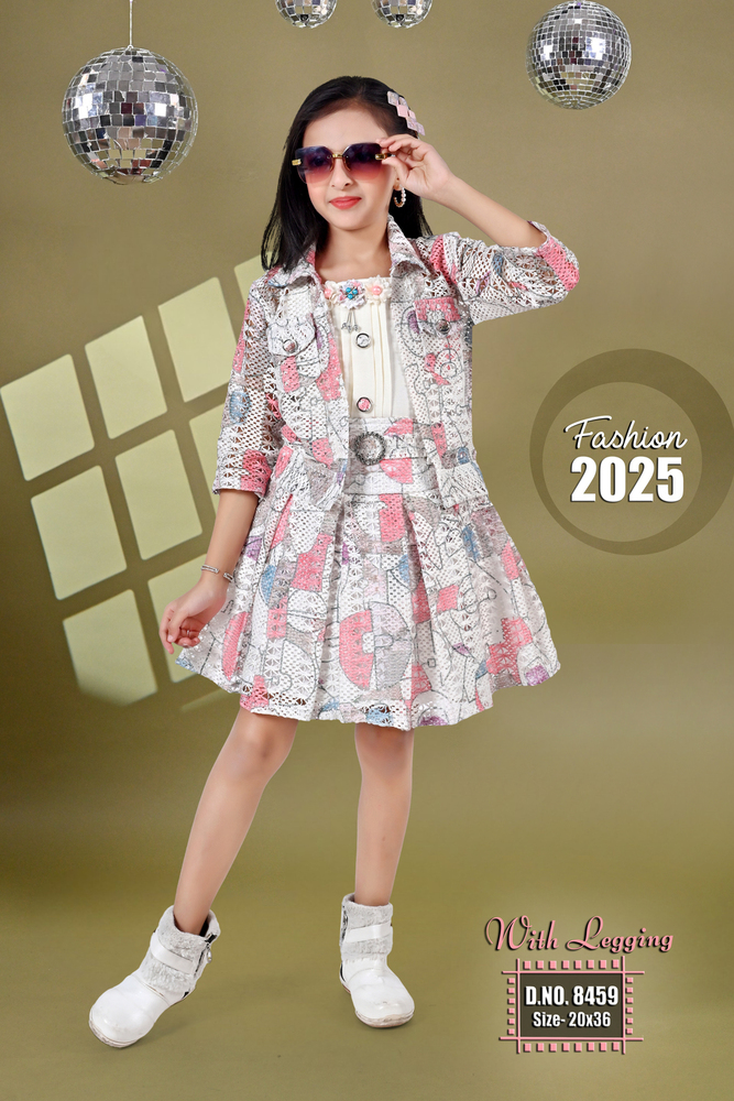 Printed Kids  Girls Skirt Top