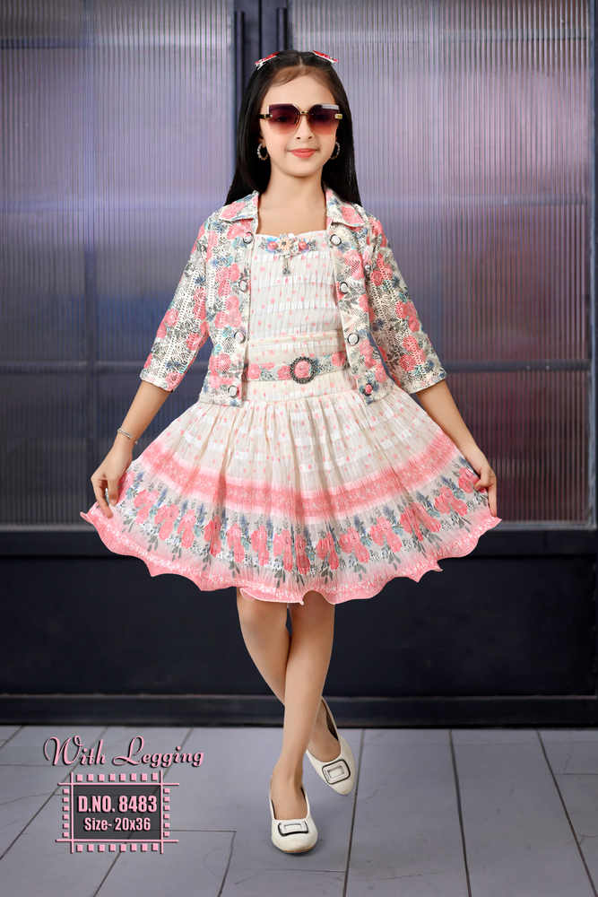 Desinger Printed Kids  Girls Skirt Top