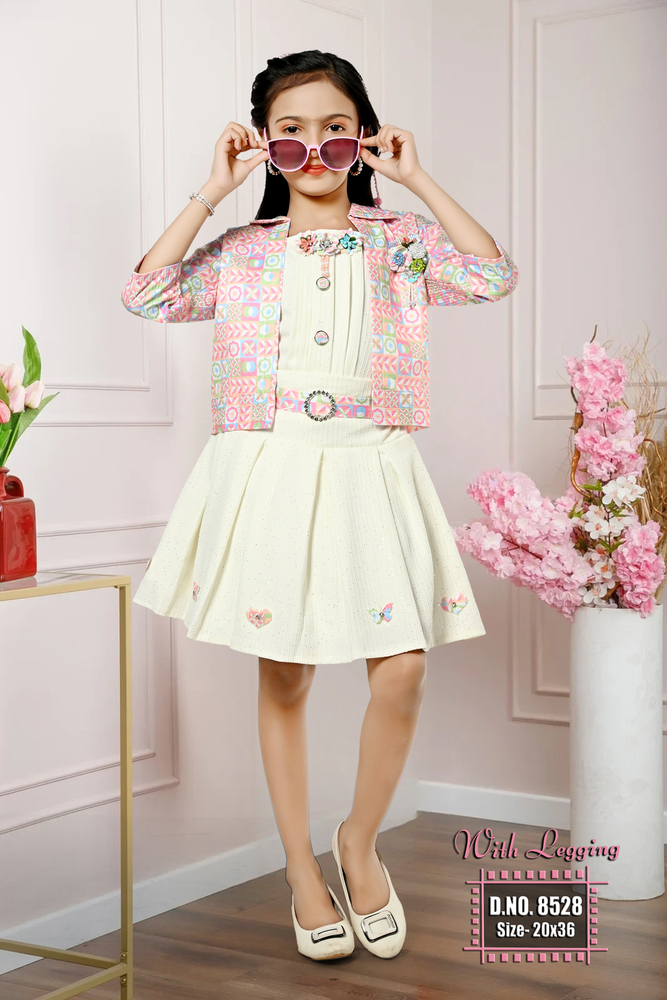 Party Wear Printed Kids Girls Skirt Top