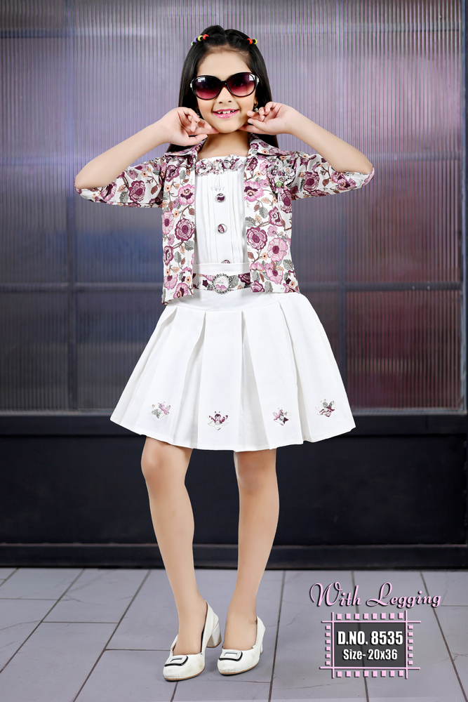 Digital Printed  Girls Skirt Top