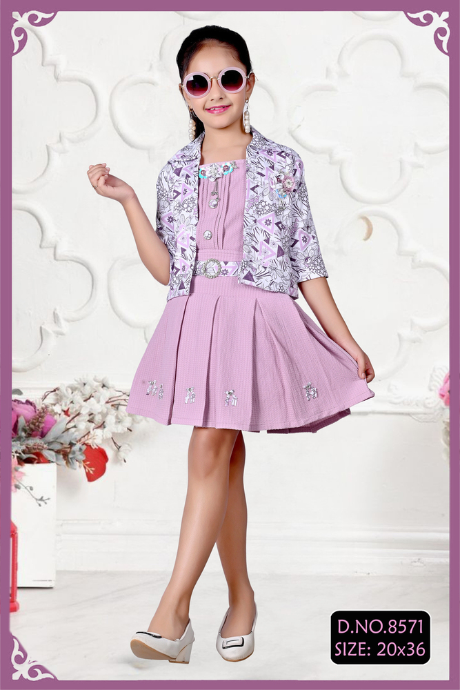 Party Wear Printed  Girls Skirt Top