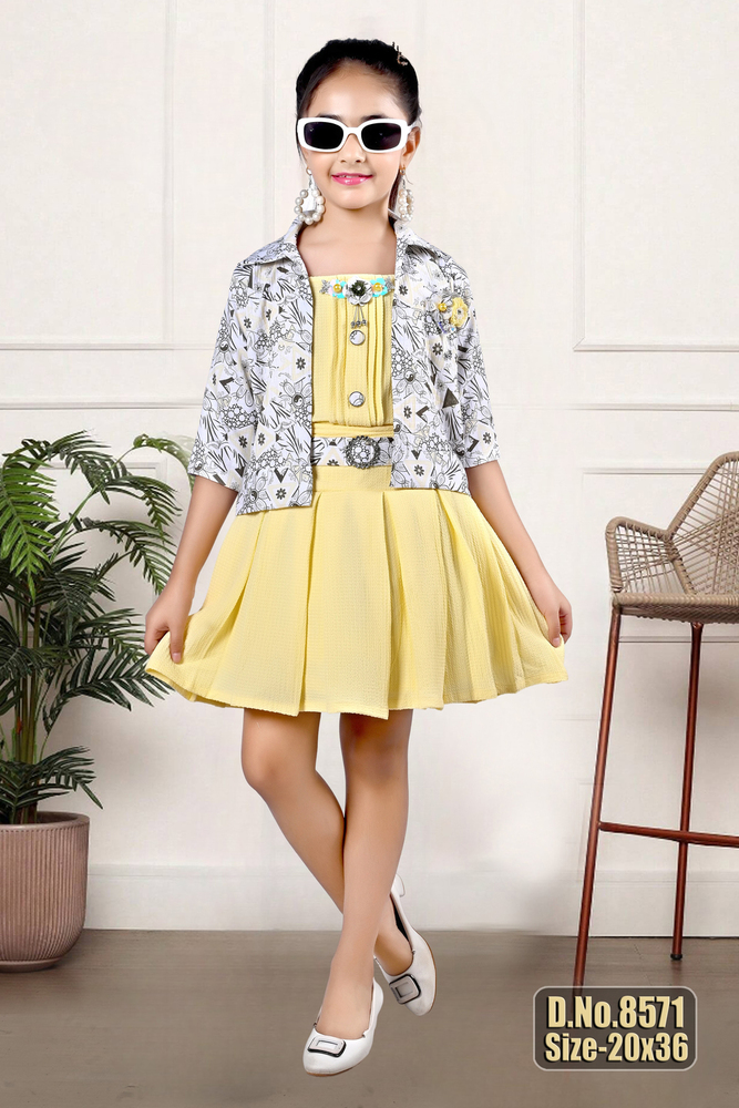 Yellow Color  Girls Skirt Top