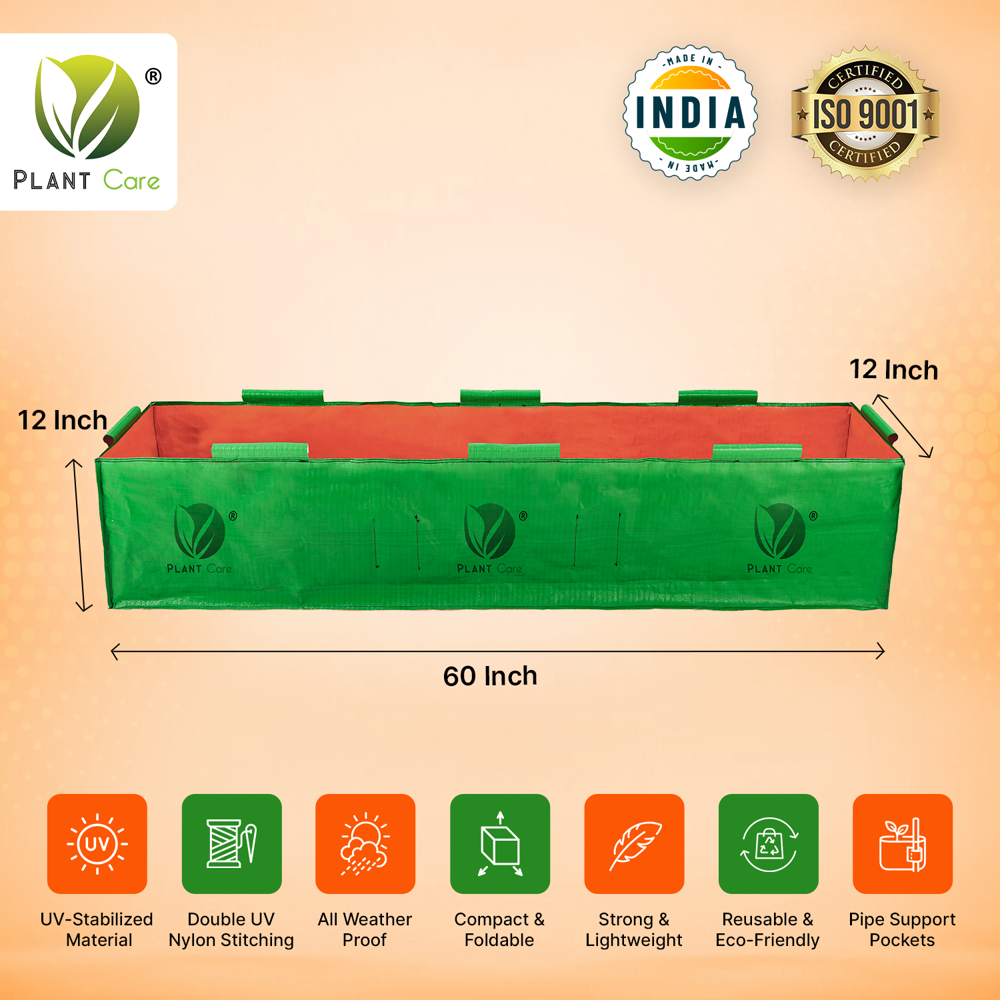 Rectangular Grow Bag 60x12x12 Inch - Advantage: Plant Growth