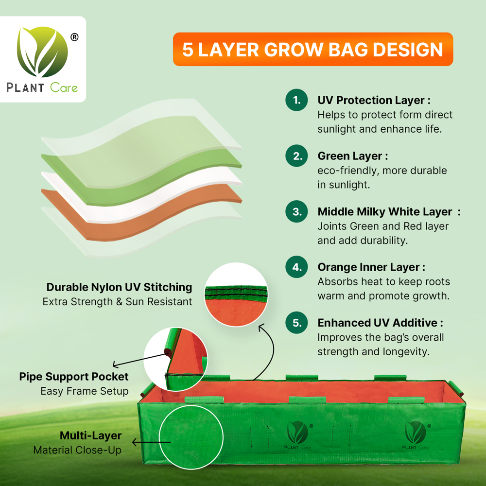 Rectangular Grow Bag 60x12x12 Inch - Advantage: Plant Growth