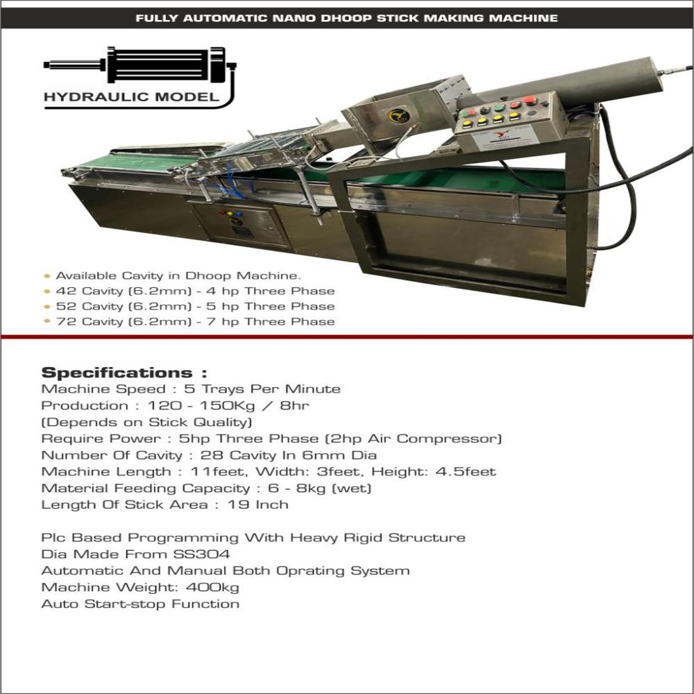 28 Cavity Dhoop Stick Making Machine Manual Tray - Manual Stacking - Color: Grey