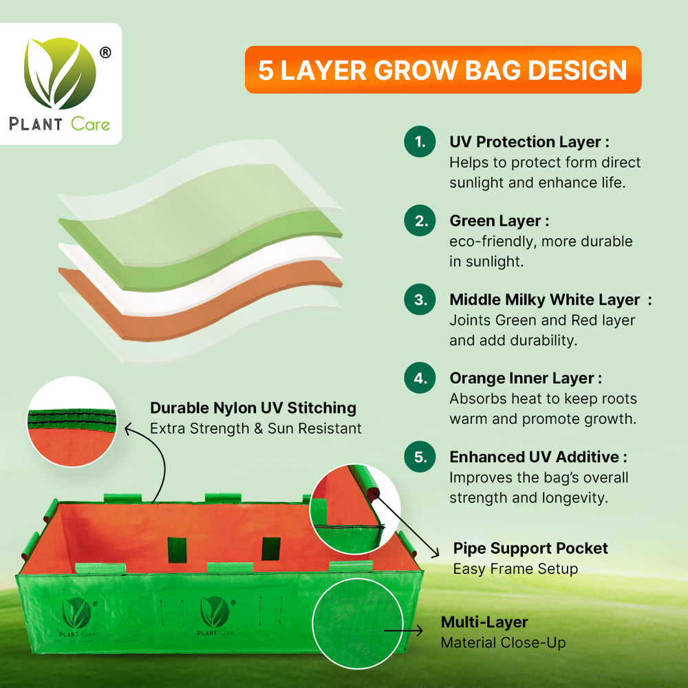 Rectangular Grow Bag 60x24x15 Inch - Advantage: Plant Growth