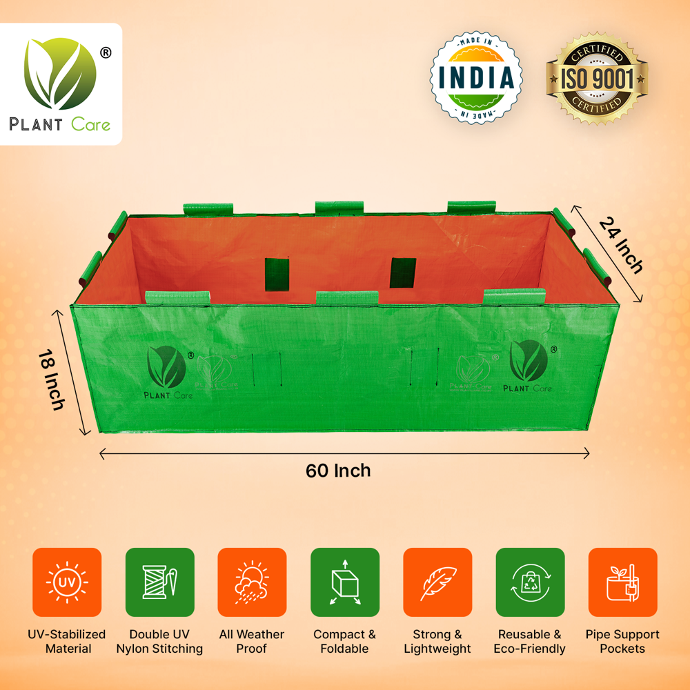 Rectangular Grow Bag 60x24x18 Inch - Advantage: Plant Growth