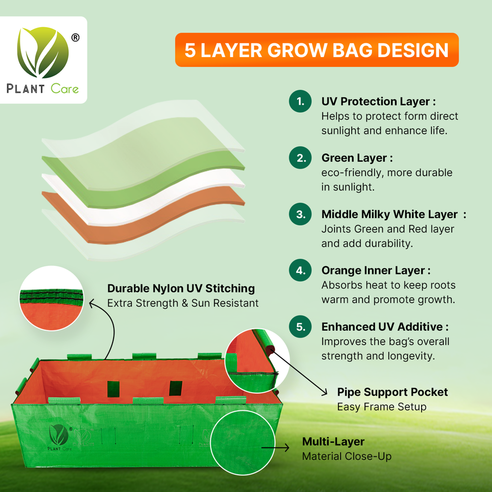 Rectangular Grow Bag 60x24x18 Inch - Advantage: Plant Growth