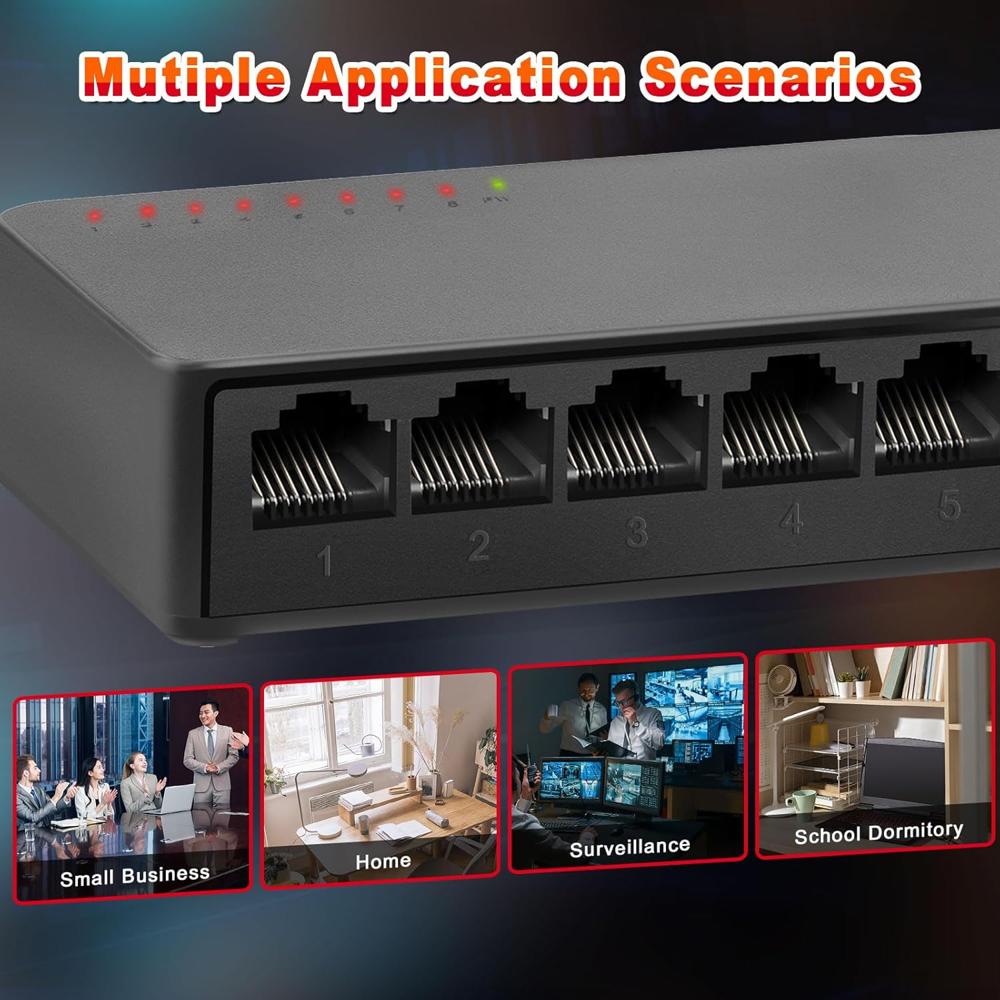 8 Ports Gigabit Ethernet Network Switch 1000 MBPS