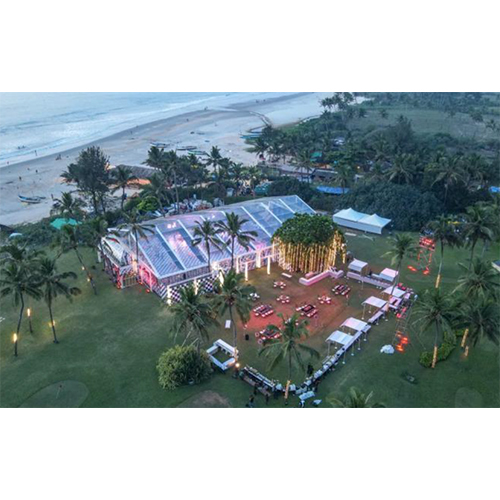 Transparent German Hanger With Glass Side Partitions Tent Rental Service