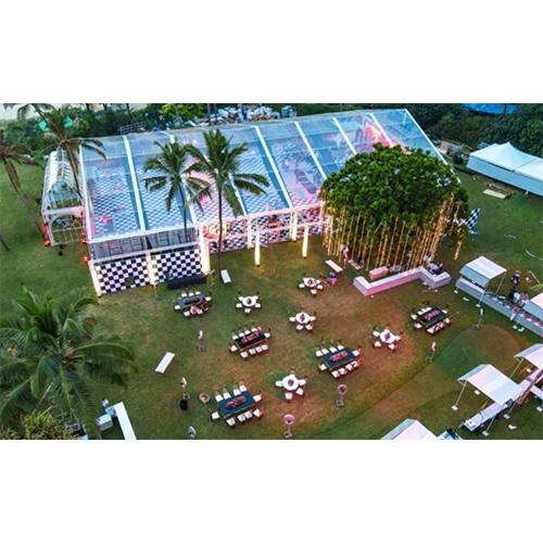 Transparent German Hanger With Glass Side Partitions Tent Rental Service