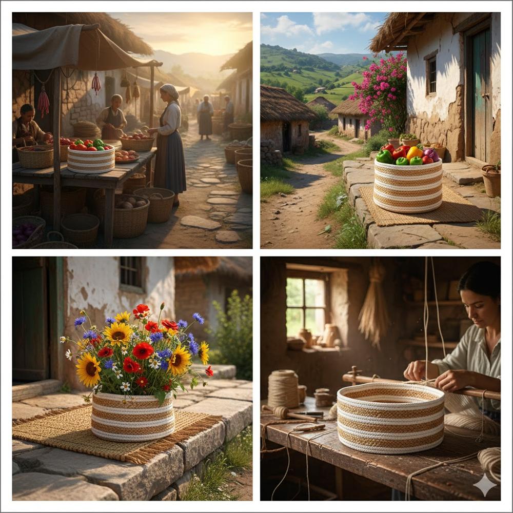 Rope Jute Storage Basket