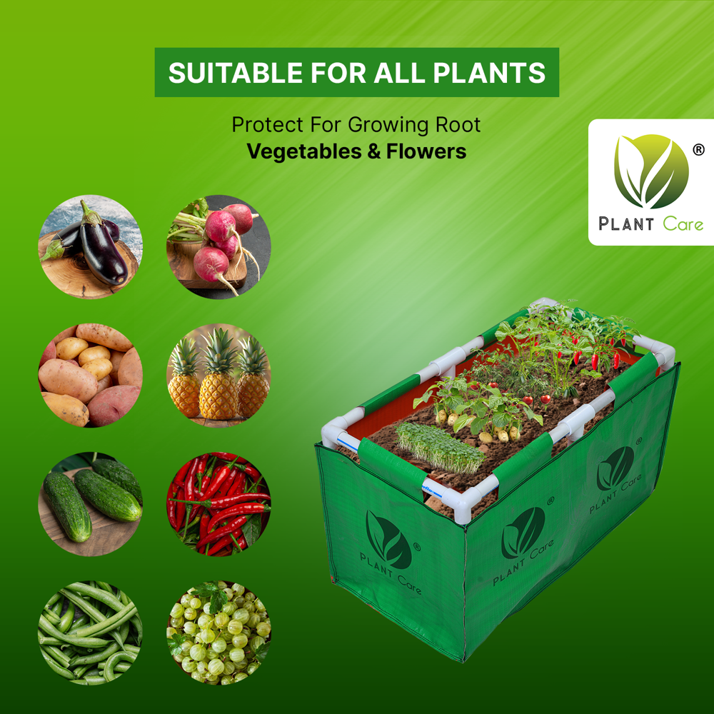 Rectangular Grow Bag with PVC Pipe Stand 24x12x12 WP