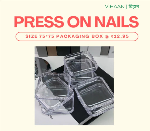 Press On Nails Packaging Transparent Acrylic Box - Color Code: Multicolour