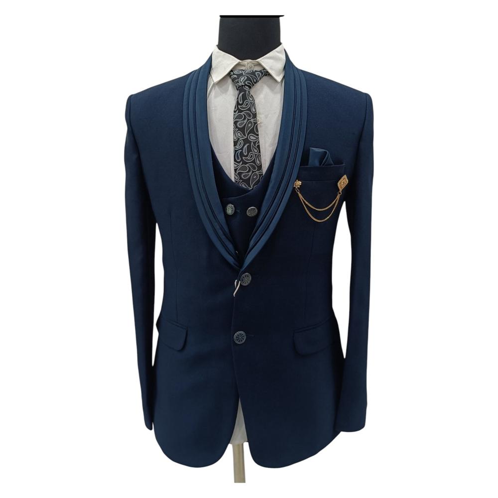 Mens Classy 3-piece Suit - Color: Blue