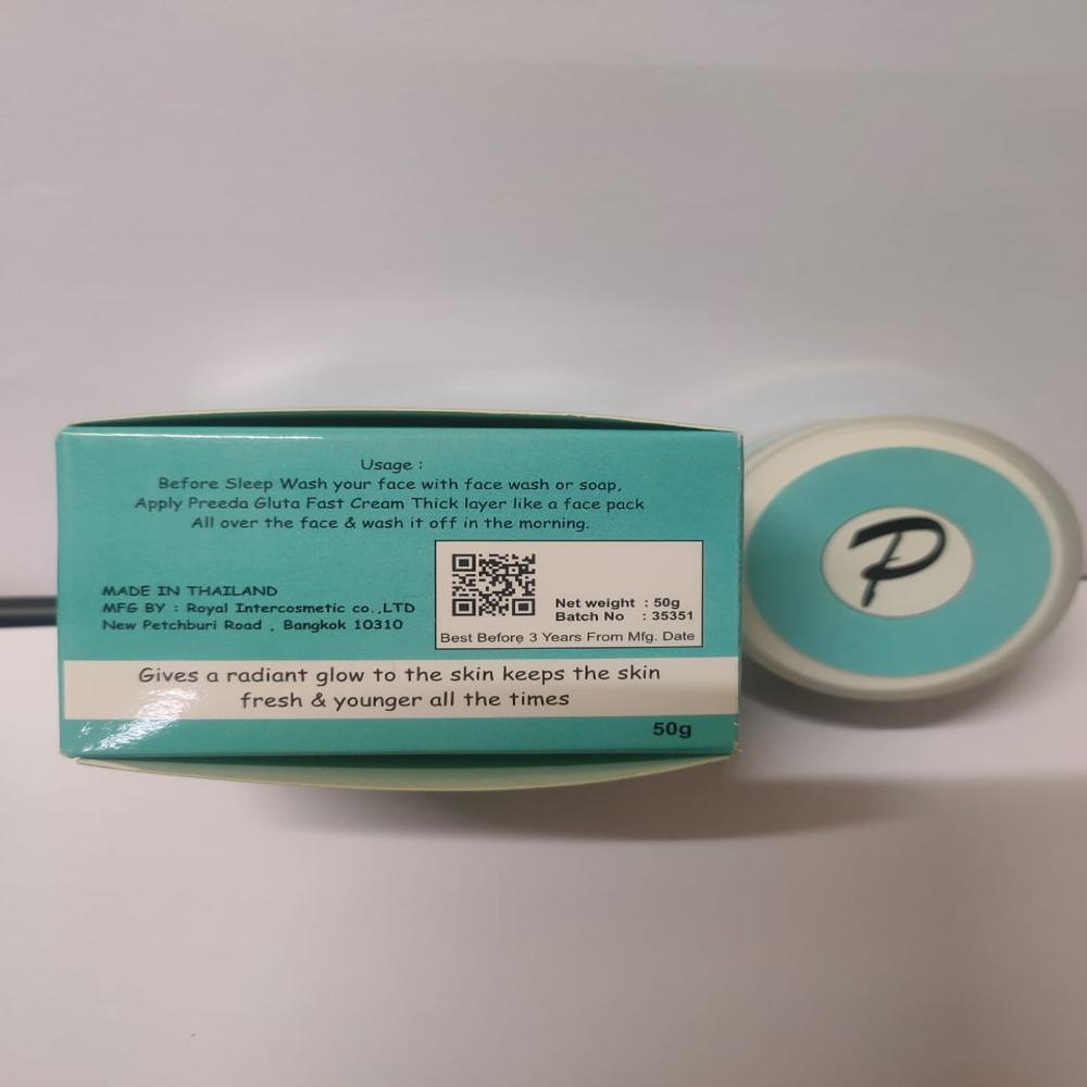Preeda Gluta Fast Skin Whitening cream Made in Thailand(pack of 1)