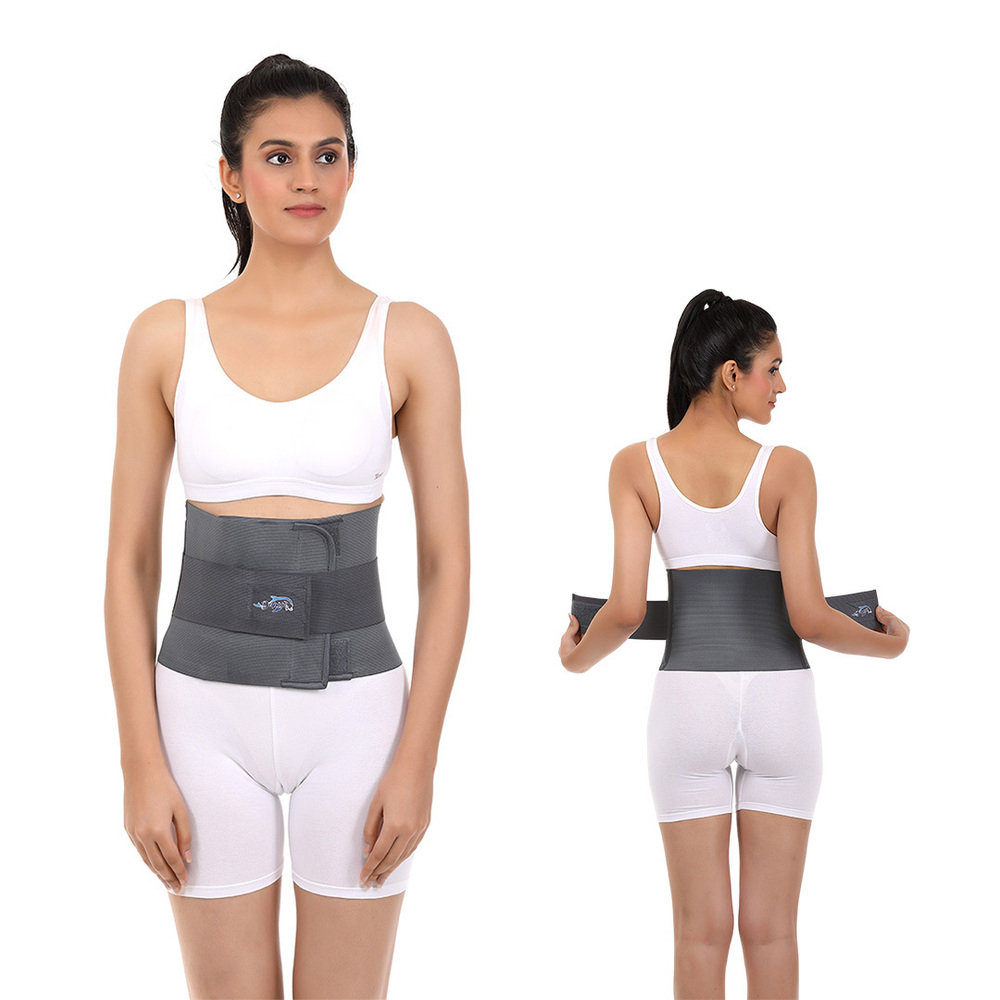 Abdominal Belt 8 Inches With Extra Support - Color: Grey