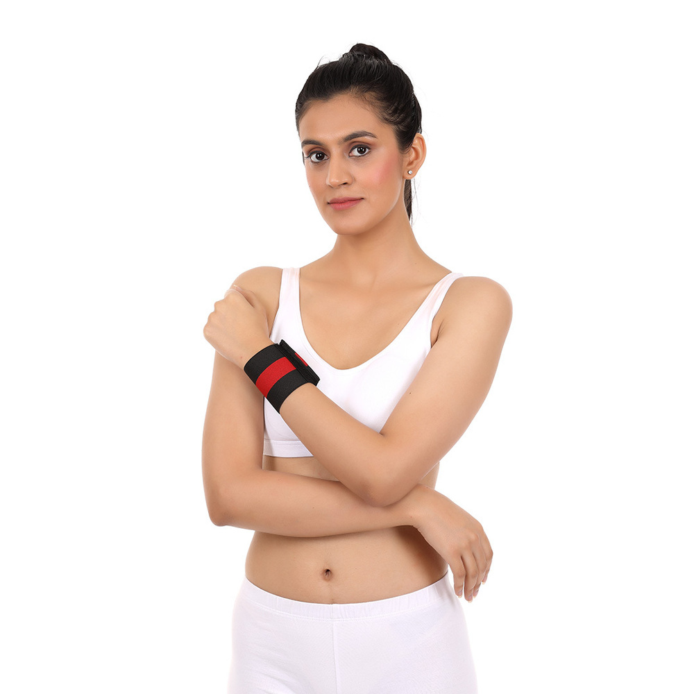 Wrist Band With Single Lock - Color: Blue And Red