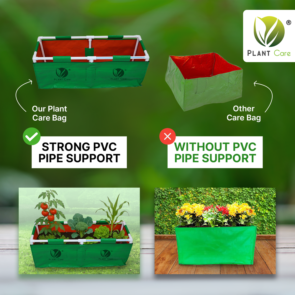 Rectangular Grow Bag with PVC Pipe Stand 36x12x12 WP