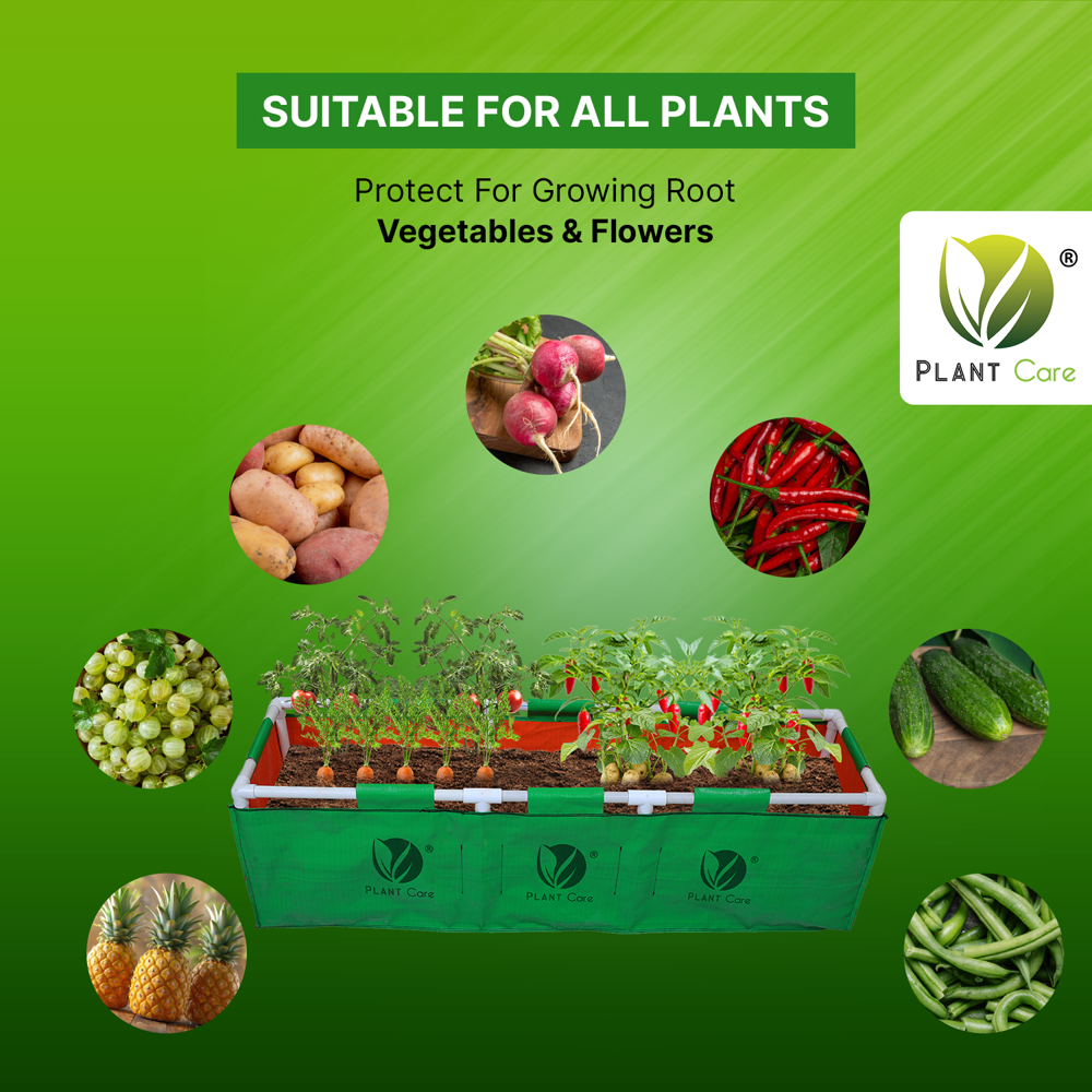 Rectangular Grow Bag with PVC Pipe Stand 48x12x12 WP