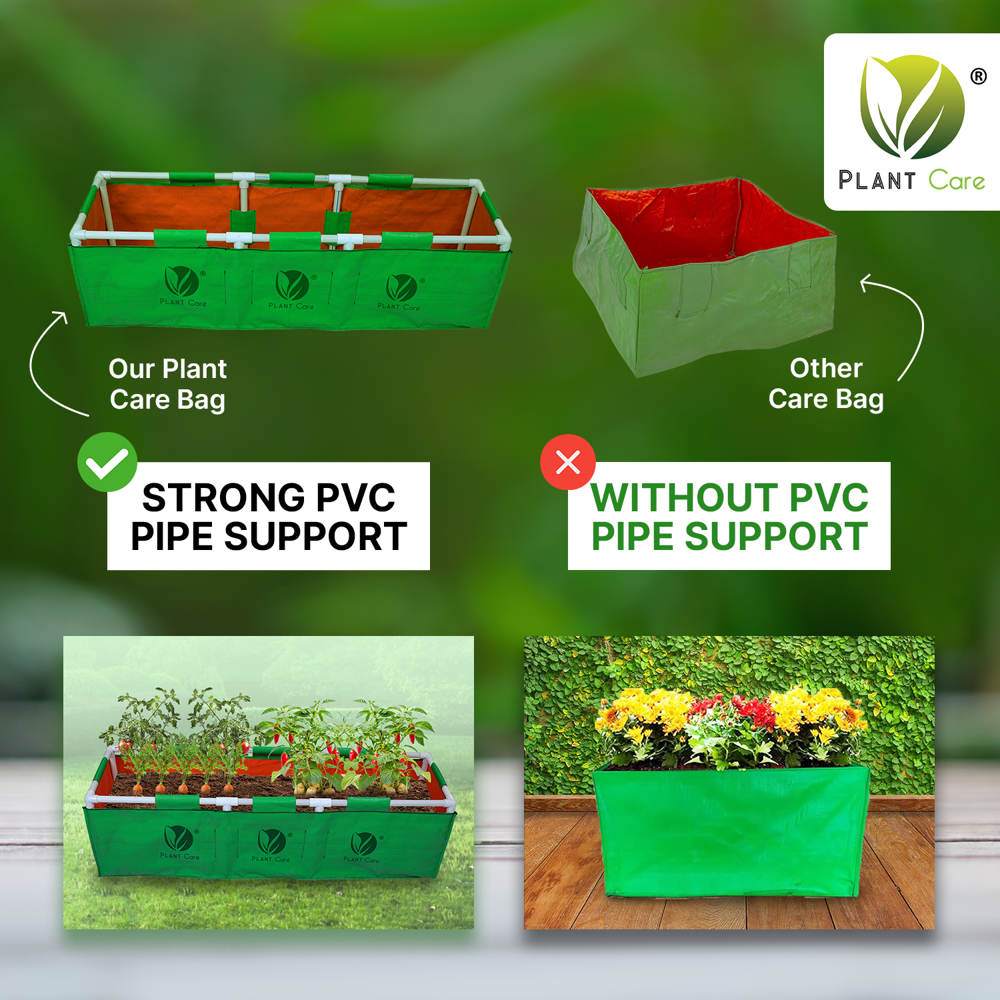 Rectangular Grow Bag with PVC Pipe Stand 48x12x12 WP