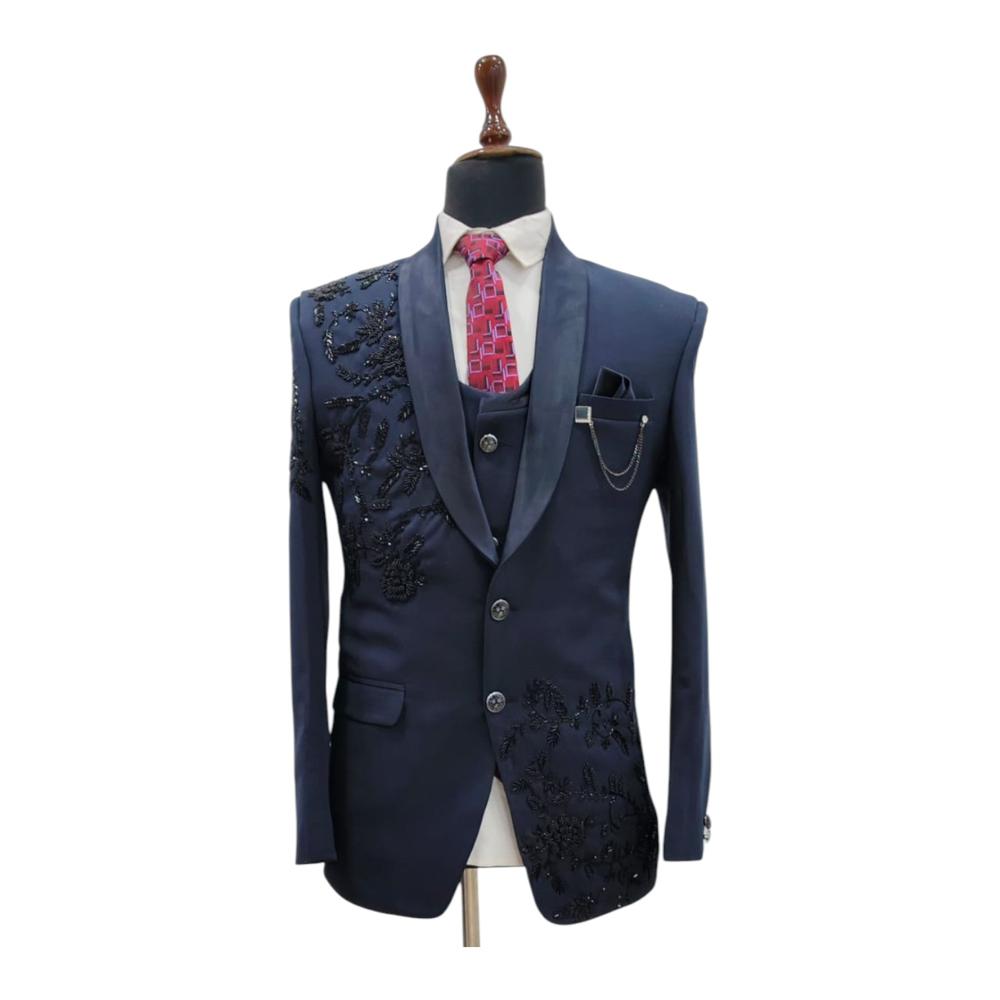 Mens Handwork Embroidery 3 Piece Suit