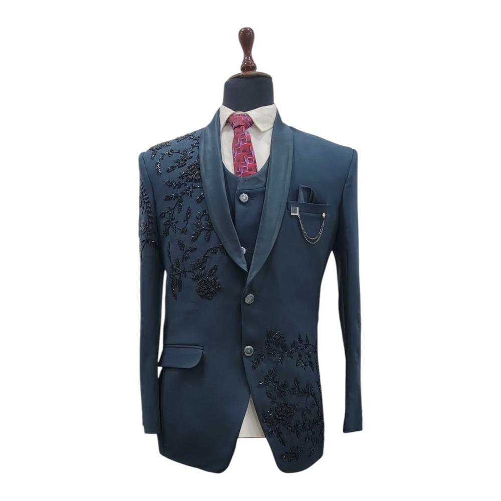 Mens Handwork Embroidery 3 Piece Suit