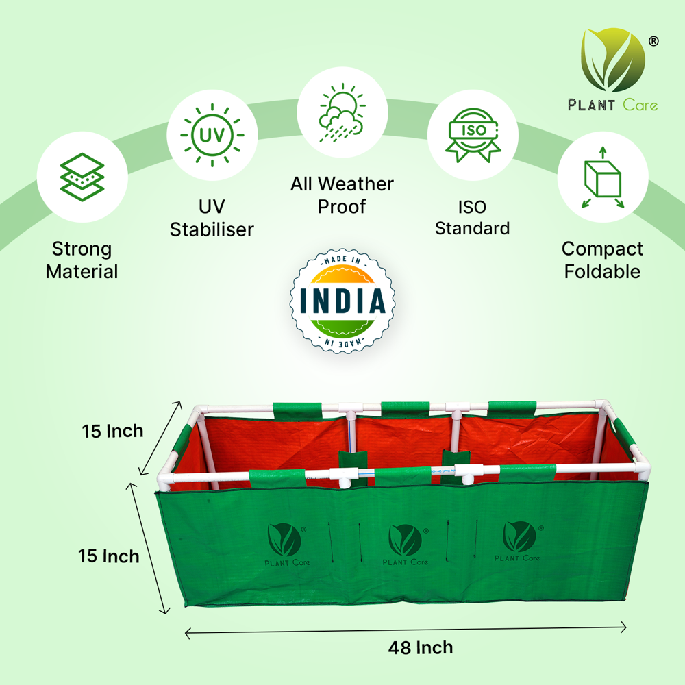 Rectangular Grow Bag with PVC Pipe Stand 48x15x15 WP