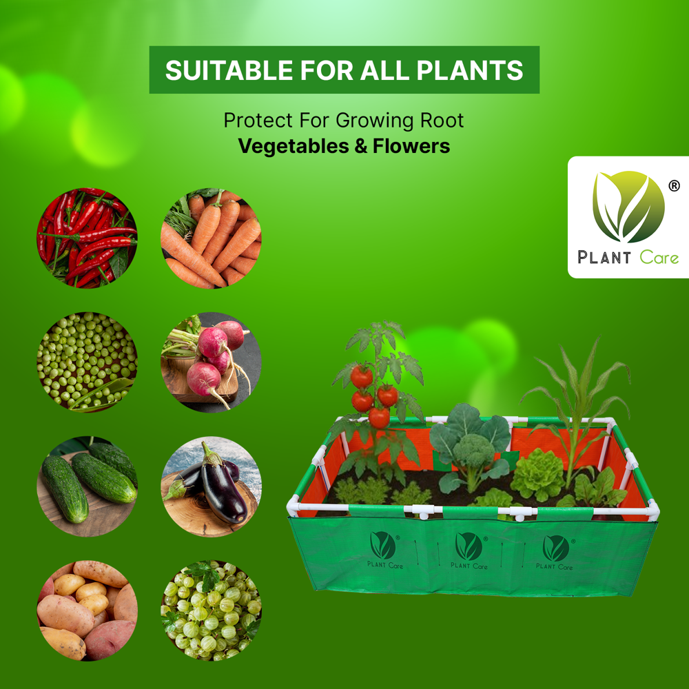 Rectangular Grow Bag with PVC Pipe Stand 48x24x15 WP