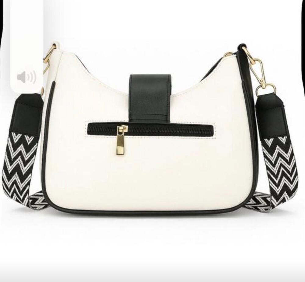 White And Black Contrast Sling Bag