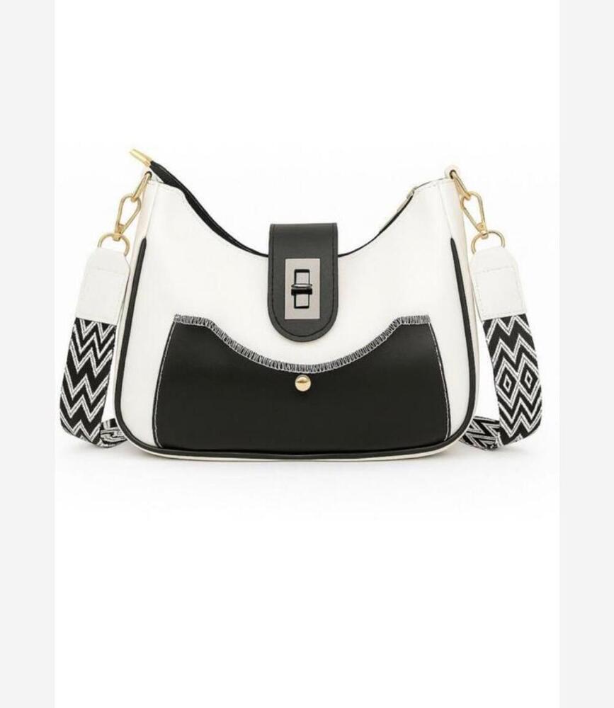 White And Black Contrast Sling Bag