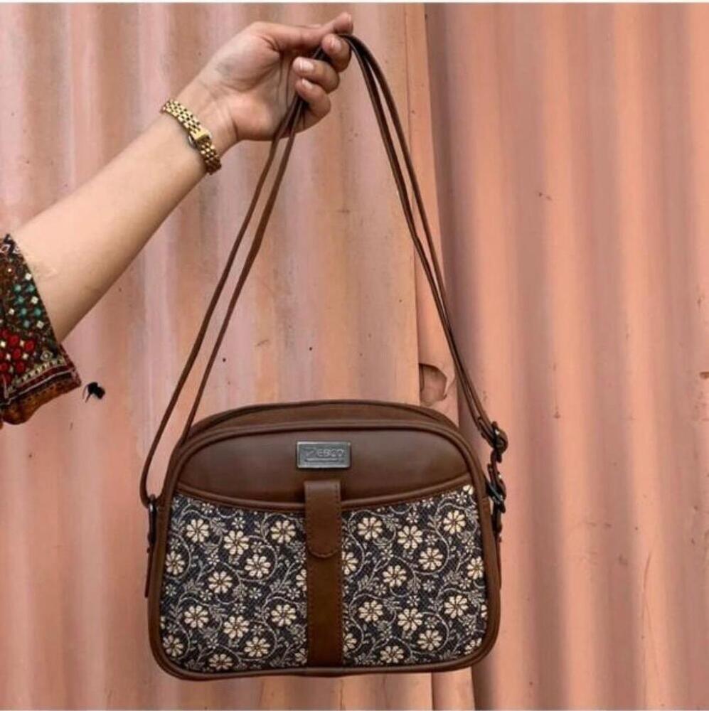 Multi Flower Contrast Sling Bag