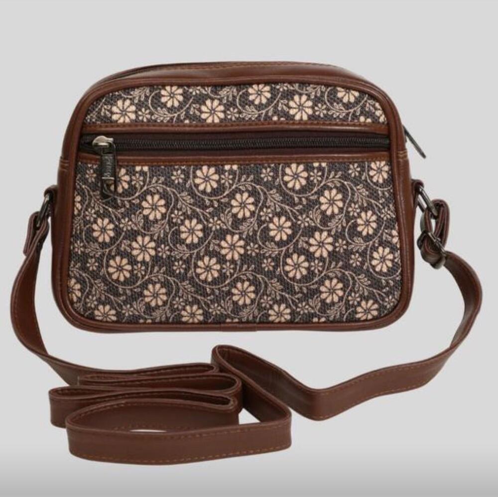 Multi Flower Contrast Sling Bag