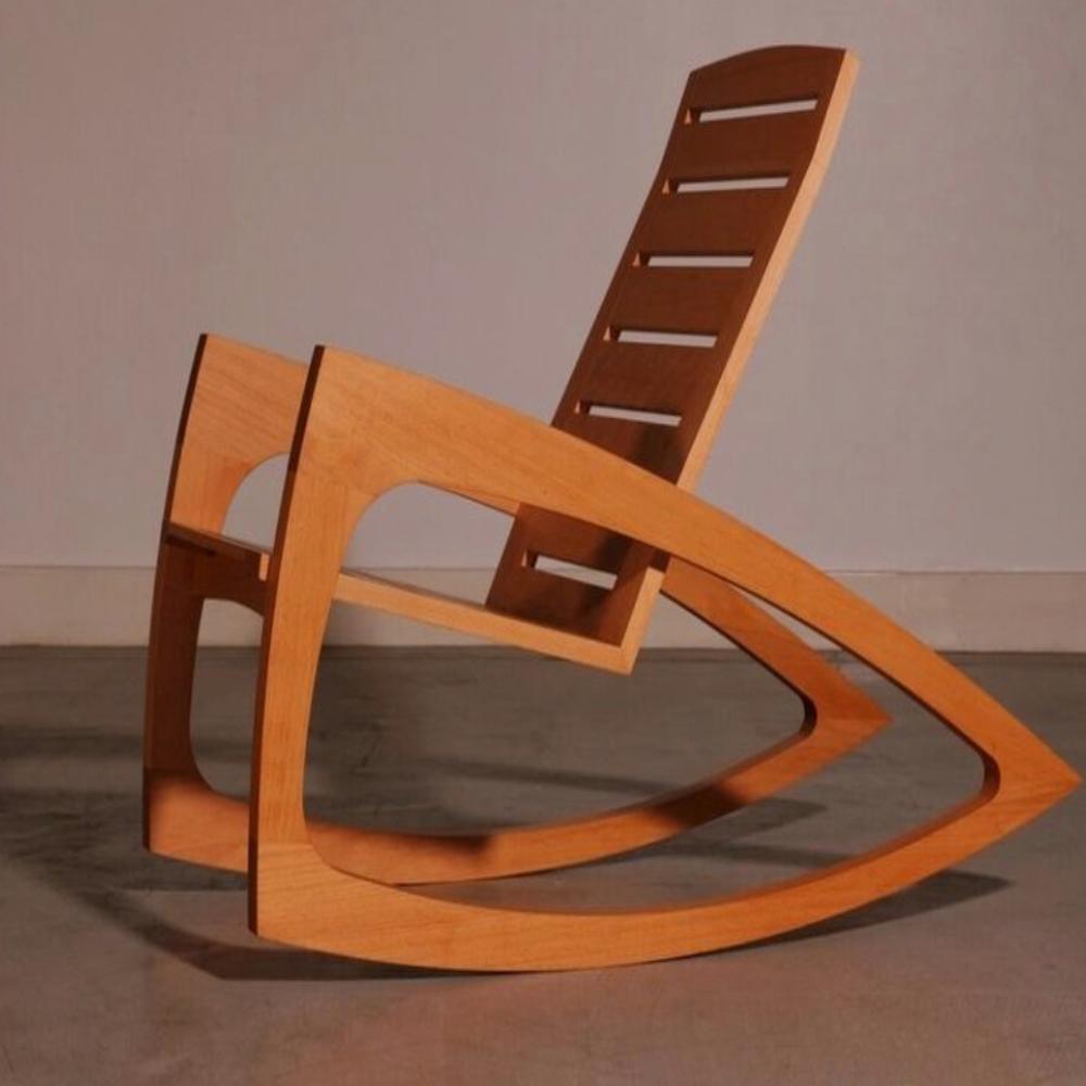 Solid Teakwood Rocking Chair - Color: Brown