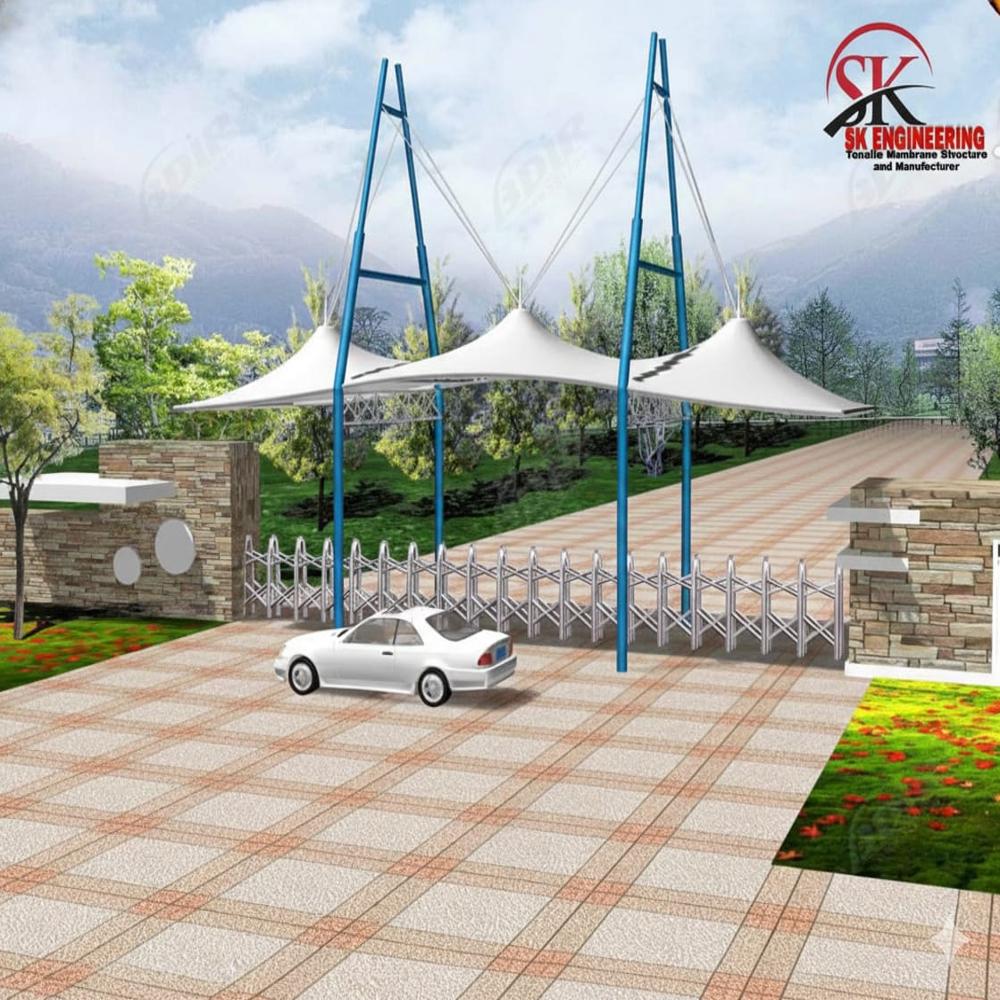 Entrance Gazebo  Tensile Structure - Color: White
