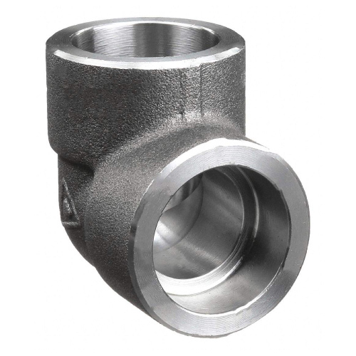 Forge Socket Weld Elbow Fitting - Color: Metallic Silver