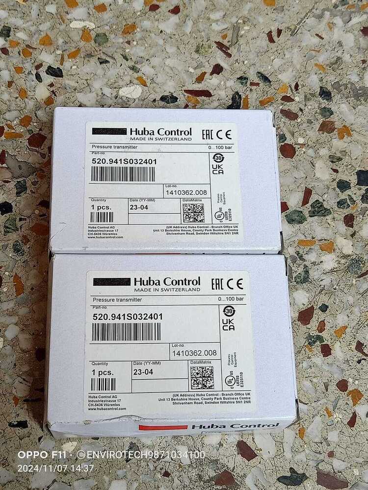Huba Pressure Transmitter Model 520.915S032401 RANGE 0-4 BAR