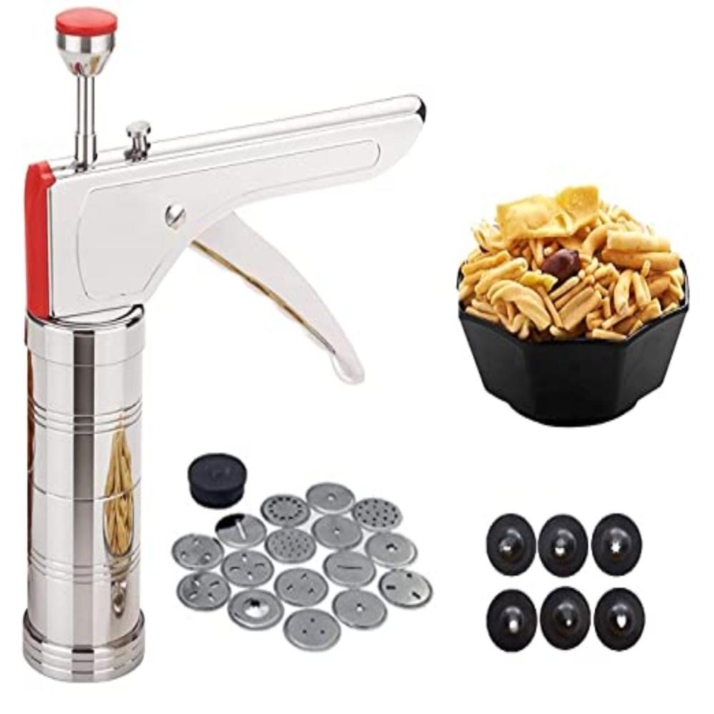 15 In 1 Stainless Steel Kitchen Press - Color: Silver