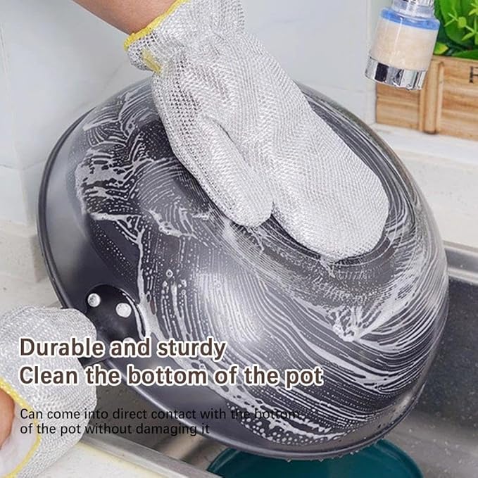 Non-Scratch Wire Dishwashing Hand Gloves 