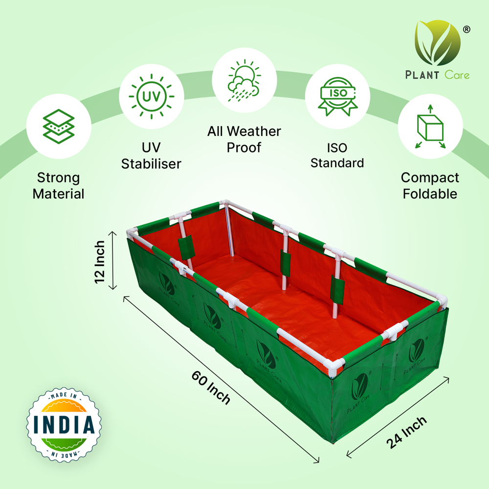 Rectangular Grow Bag with PVC Pipe Stand 60x24x12 WP