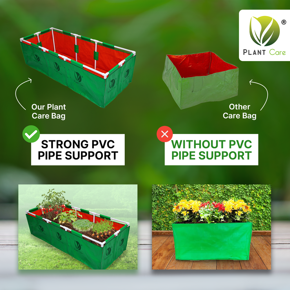 Rectangular Grow Bag with PVC Pipe Stand 60x24x15 WP