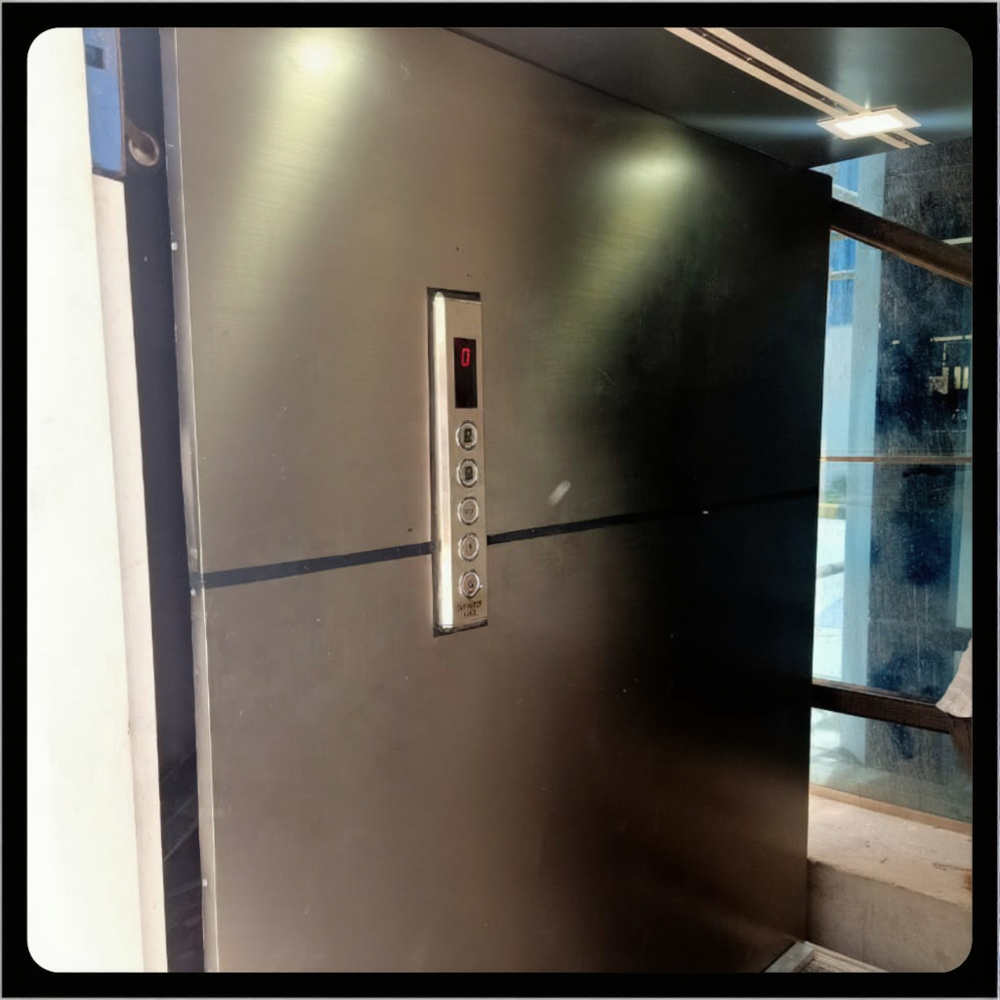 Goods Lift Freight Elevator - Stainless Steel, 1 Ton Capacity, 5 Meter Lift Height | Electric, Overspeed Protection, Repeated Door Closing