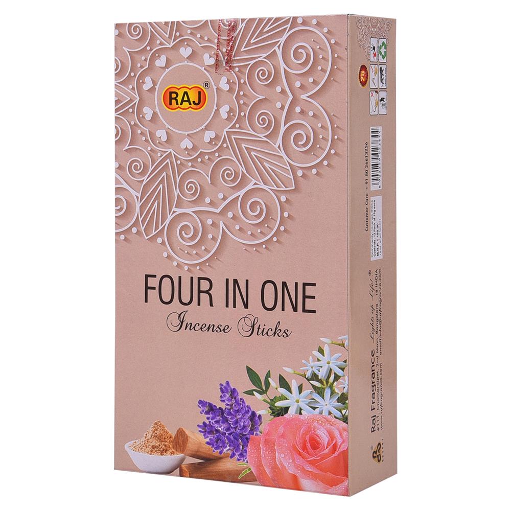 RAJ Four in One Incense Sticks | Lavender, Jasmine, Gulab & Sandalwood