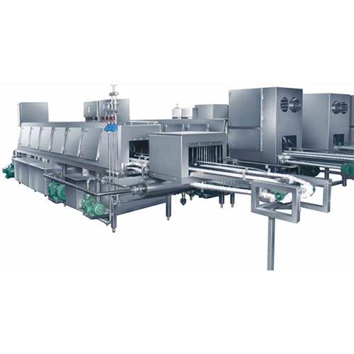 Single Track Type Crate Washer With Air - Color: Silver