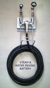Steam Water Mixing Battery For Cleaning