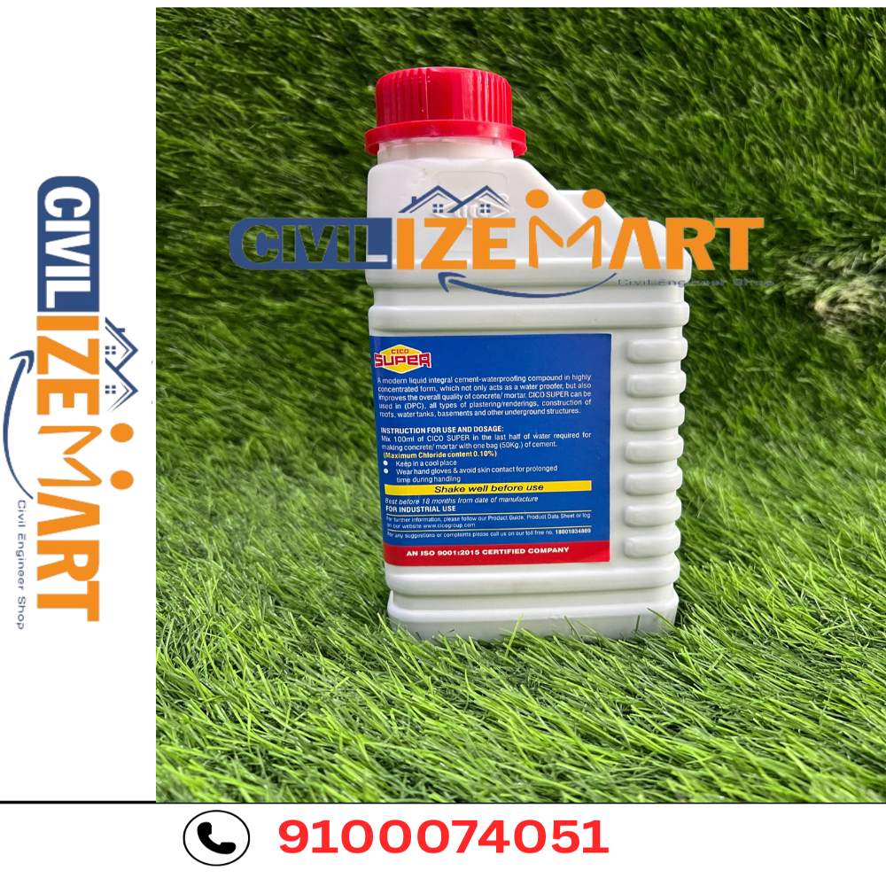 Cico Super Structural Waterproofing Compound - Light Yellow Liquid, Chloride Free | Improves Workability, Enhances Cohesion, Anti-corrosive, Reduces Cracking